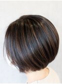 【Lu-Lun】白髪ぼかしハイライト×丸みボブ
