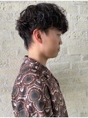 大人系こなれ波巻きパーマ/前髪パーマ/アッシュブラック