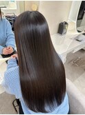 イメチェンハッシュカットフルバング似合わせレッドブラウン