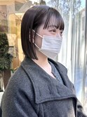 耳掛け×フルバングで時短♪タッセルボブ