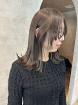 ガニー 流山おおたかの森(GANNI)&nbsp;［△大人可愛い外ハネミディ×ブリーチなしオリーブベージュ］