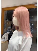 スタン 渋谷(Stam)&nbsp;ミルクティーピンクグレージュカラー韓国ミディアムレイヤー