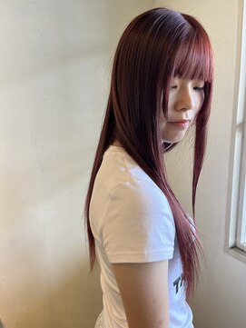 ムード マグ レーベル 南松本(MOOD Mag Label) 夏カラー◎透明感ワインレッド×大人ボブ