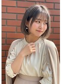 シャドールーツ/シルバーベージュ/ミニマルボブ/内巻きモテボブ