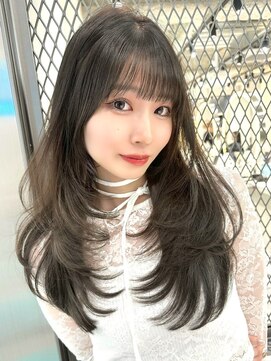 アスター 天神大名店(Aster) オリーブグレー/韓国レイヤーカット/マロンベージュ/黒髪/天神