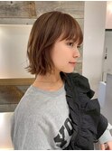 表参道/着物ヘア/ダークアッシュ/ミディアムレイヤーカット/渋谷