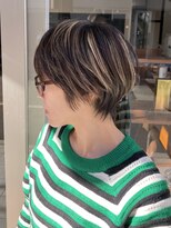 g r a i n canvas. 川崎/ショート/ボブ/髪質改善【グレイン】【5月1日~(予定)】 ハイライトカラー ウルフショート 窪田