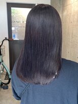 ロッカヘアエジェ(ROCCA hair eje.)&nbsp;【艶×透明感】ブルーブラックストレートハイライトカラー