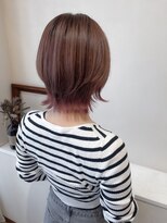 セットアップ 岡山北長瀬店(SET-UP)&nbsp;小顔裾カラー ピンク ベージュ ショートウルフ