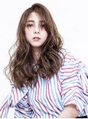 小顔ロング×デジタルパーマ×ダブルバング