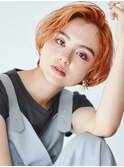 『 ワンカールボブ × オレンジベージュ』小顔wetスタイル