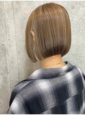 ミルクティーベージュ コントラスト ボブ