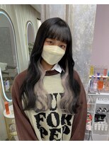 ガルボヘアー 名古屋栄店(garbo hair)&nbsp;#名古屋#栄#プルエクステ#インナーカラー#シルバー#波巻き