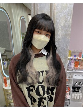 ガルボヘアー 名古屋栄店(garbo hair) #名古屋#栄#プルエクステ#インナーカラー#シルバー#波巻き