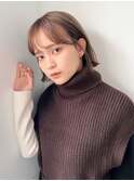 大人可愛い20代30代40代小顔ワンサイドショートボブ丸み前下がり