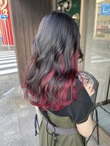 ミニム ヘアー(minim hair)&nbsp;【minim×日比】インナーカラー　ピンクレッド