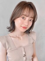 リヤン 表参道(lyann)&nbsp;斜めバングナチュラルカール艶感似合わせカットこなれミディ