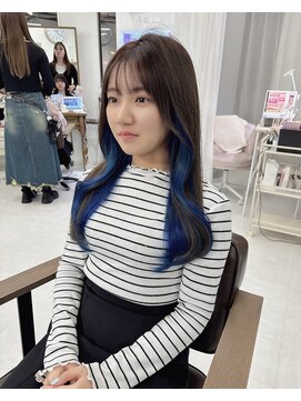 ハピネス 梅田茶屋町店(HAPPINESS) 韓国カラー インナーカラー ブルー