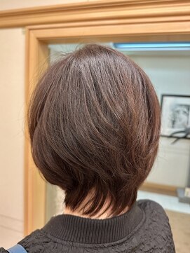 松本平太郎美容室 銀座本店 イノアカラー×モカベリージュ×レイヤーボブ/30代40代50代60代