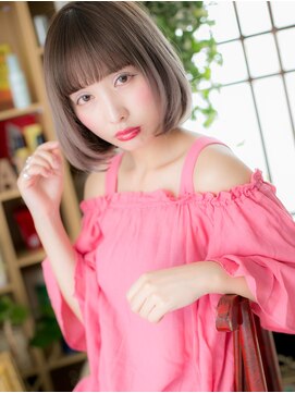 カバーヘア イヴ 戸頭店(COVER HAIR EVE) ハイトーンカラー前下がり小顔透け感ミニボブc6戸頭10代20代30代