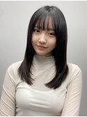 小顔 前髪 レイヤーカット ホワイトグレージュ"