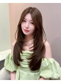 フェミニンロング×縮毛矯正髪質改善顔周りレイヤーカット[大宮