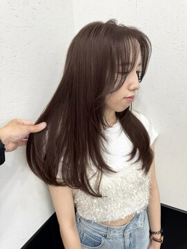 ラグナ(LAGUNA) ゆるめロングレイヤー×モカグレージュ