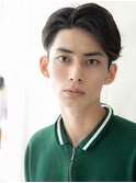 20代30代ツーブロック黒髪アップバングスマートマッシュB越谷