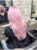 儚ピンク×ロングレイヤー/スーパー人毛エクステ40枚