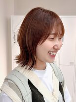 ワンズ リー 上大岡店(One's ly)&nbsp;ストレートくびれヘアアプリコットオレンジ夏のヘアアレンジ