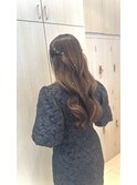 パールを散りばめたハーフツイン巻きおろし