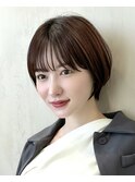 〔岩田莉奈〕40代50代お洒落な白髪染ショートボブ新宿ケアカラー