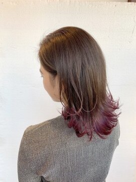ヘアーアンドスパ フェリーチェ ミチ 野田屋町店(HAIR&SPA felice MICHI) ピンクベージュ×カシスピンク