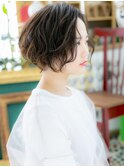 無造作カール★黒髪くせ毛風ガーリーボブ戸頭51★20代/30代/40代