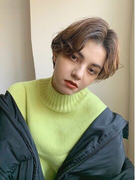 ソイ コンク 下北沢(soi conc) オンブレ+モカブラウン×ヌードパーマ ショートスタイル