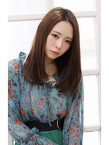 ギミック 自由が丘(gimmick) 艶々セミロング♪【アプリコットオレンジ・ハイライトカラー】