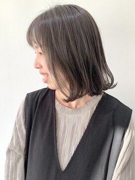 フォーク FOLK 【FOLK】暗くても透けるダークグレージュ☆切りっぱなしボブ♪