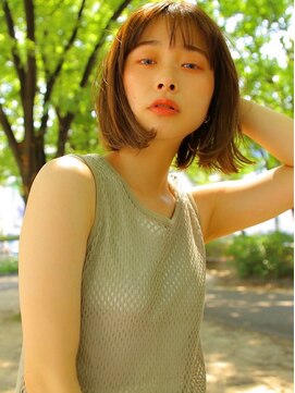 ソヨン 川口店(SOYON) ミルクベージュ シースルーバング ミニボブ