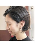 アップバングでクールなミニボブ/20代30代大人ボブ/渋谷