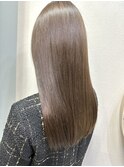 【くすみ感のある艶ベージュ】髪質改善カラー