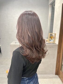 リアン(lien) ラフウェーブミディアム×ラベンダーピンク♪