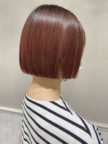 大人美人イメチェン大人丸みボブこなれヘアチェリーブラウン