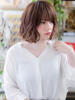 カバーヘア ブリス 戸田公園西口店(COVER HAIR bliss)&nbsp;斜めバング大人かわいいくせ毛風ボブc5戸田公園20代30代40代