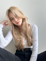 ノイズ キョウト(NOISM Kyoto) デザインカラー/レイヤーカット/ウェットヘア/オリーブベージュ