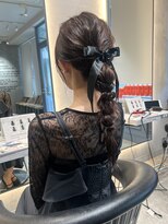 ロンドジェネルーズ 柏(Lond generous)&nbsp;編みおろし髪質改善レイヤー前髪カット韓国風ヘアボブ夏アレンジ