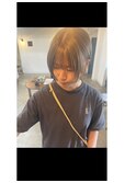 シースルーバング　ショートボブ