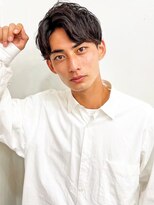 ファルベ(Farbe) スパイキーショートブルーブラックフェザーパーマサーフカール