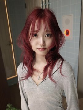 原宿/ウルフカット レイヤー デザインカラー ルーツカラー 