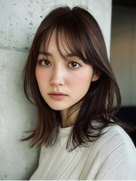 アンドレイ 表参道(andrey) 着物ヘア/ダークアッシュ/ミディアムレイヤーカット/表参道