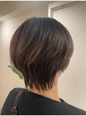 ショート×脱白髪染めカラー
